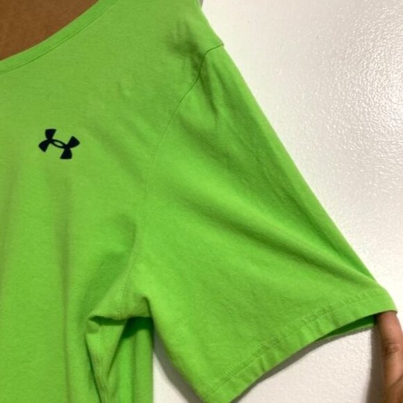 Under Armour Heat Gear Loose Heatgear Short Sleeve T Shirt Neon Green Mens Large - Picture 5 of 11